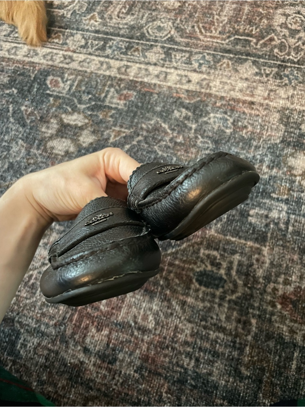 Coach odette loafers in black pebble leather - Picture 3 of 6